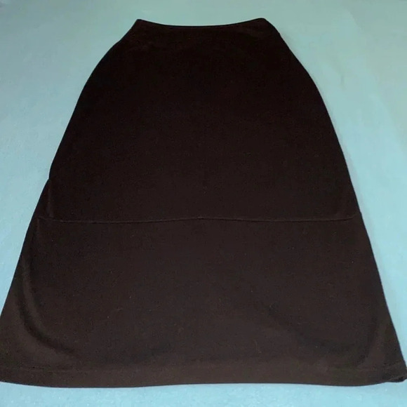 MEG ALLEN by Liz Claiborne black maxi slit skirt elastic waistband size M 8-10 - Picture 1 of 10